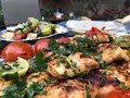 How to make Chicken Shish Kebab and Vegetable Kebab - Persian Style Joojeh Kebab