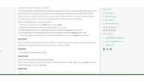 Hackerrank 30 Days of Code | Day 18 Queues And Stacks