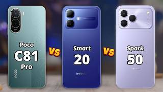 Poco C81 Pro vs Infinix Smart 20 vs Tecno Spark 50