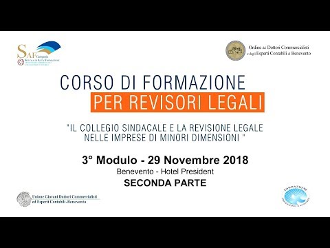 3° Modulo - seconda parte - Corso di Formazione per Revisori Legali