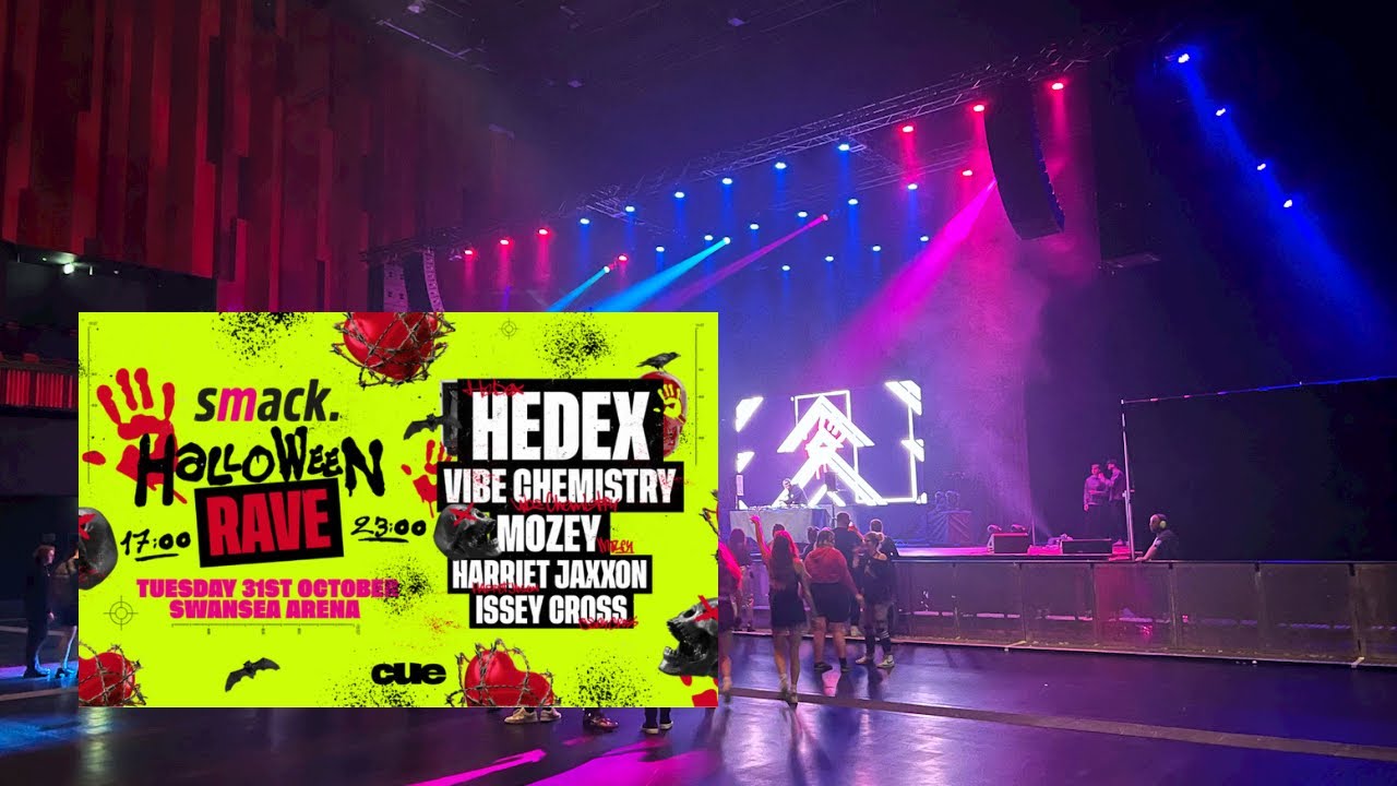 Halloween rave Swansea Arena 2023 - YouTube