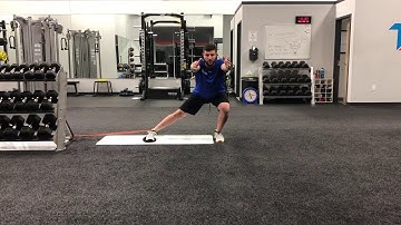 Matthew Ibrahim | Band Slideboard Lateral Lunge w/ 3s Iso