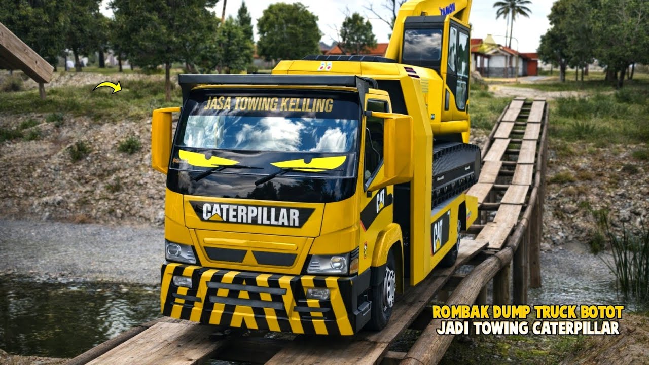 Gagah Banget Trucknya🔥Aku Rombak Truck Botot Jadi Towing Caterpillar🤘ES Truck Simulator ID