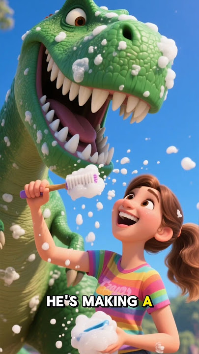 You've Never Seen a T-Rex Brush Its Teeth Like THIS! ✨ #shorts