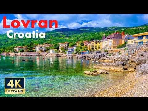 Lovran Croatia 🇭🇷 4K Istria Beach Promenade and Old Town Walking Tour