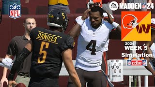 Madden 24 Commanders vs Browns Week 5 Sim 2024 Full 15 Minute Quarters (Madden 25 Roster) Game Play