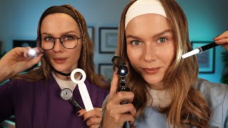 ASMR Medical Exam by 3 Doctors! Cranial Nerve Exam,  Ear Exam, Cleaning & Hearing Test, ENT Exam