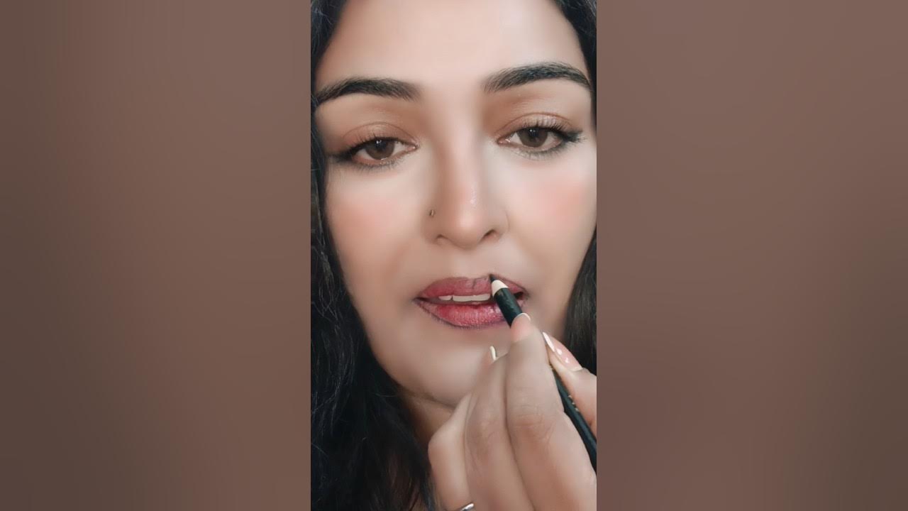 Trying Tiktok Viral Black & Red Lipstick hack Lipstick with Eyeliner