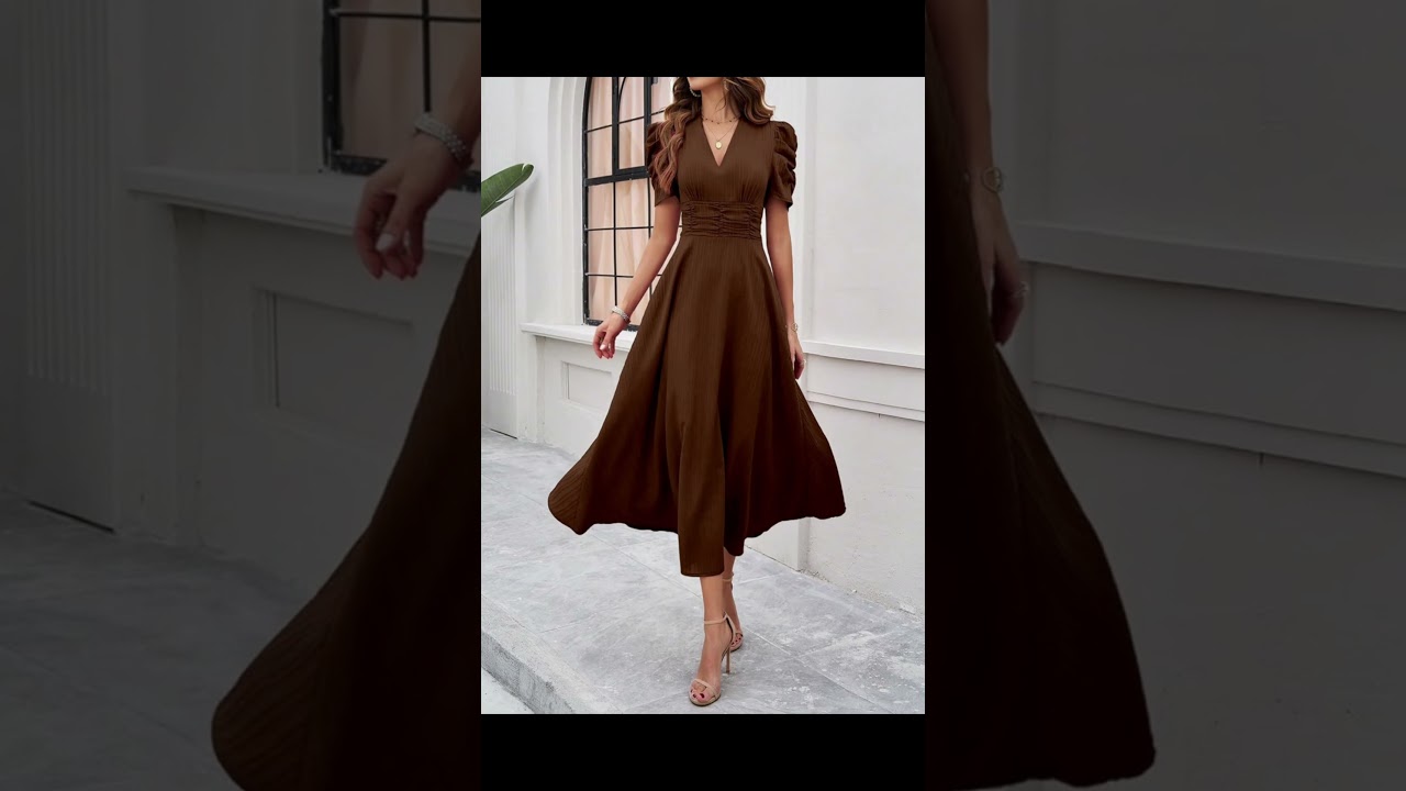 Shasmi Girl's & Women's Solid Color V-Neck A-Line Maxi Dress for Women - YouTube Shasmi Girl's & Women's Solid Color V-Neck A-Line Maxi Dress for Women - YouTube