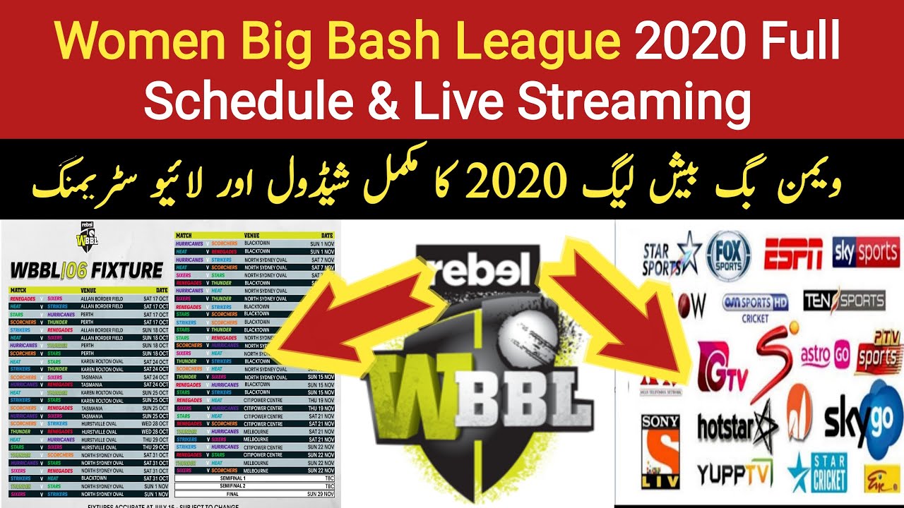 Women Big Bash League 2020 Full Schedule and Live Telecast TV Channel WBBL Live Streaming 2020