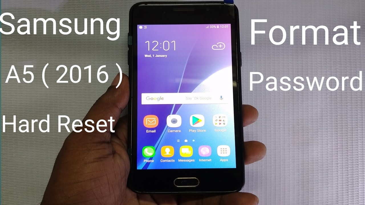 Samsung A5 2016 hard reset, - YouTube