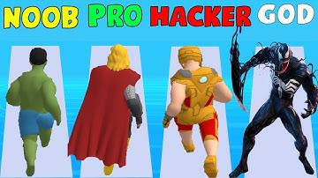 NOOB vs PRO vs HACKER vs GOD in Superhero Run