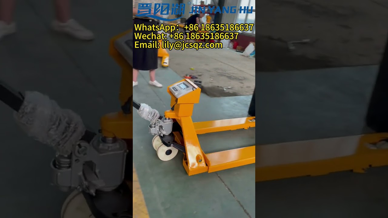 JIN YANG HU 2000kg Scale Pallet Truck Hydraulic Pallet Truck with Electronic Scale Thickened Forks