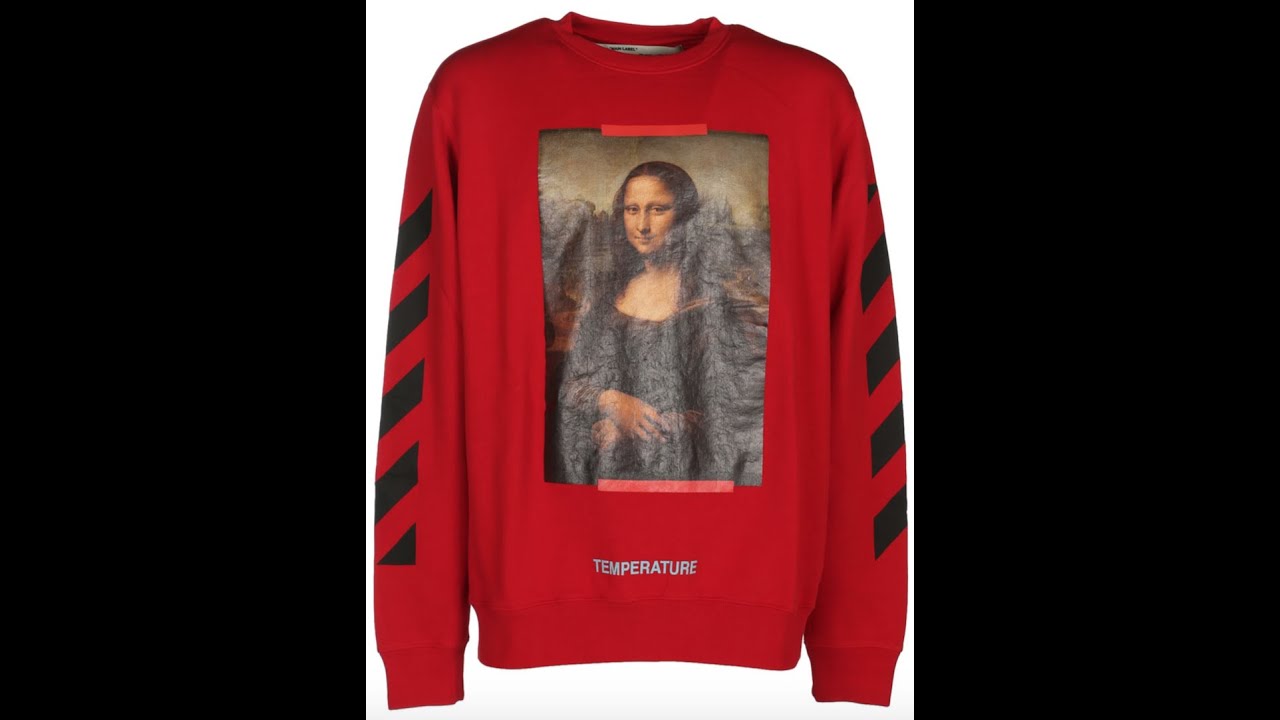 Off White Virgil Abloh Red MoNA LISA Sweatshirt - YouTube