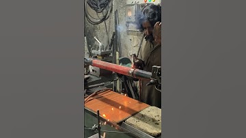 The amazing welding process in lathe machine #hardwork #machinistmarvel #workshop #youtubeshorts#cnc