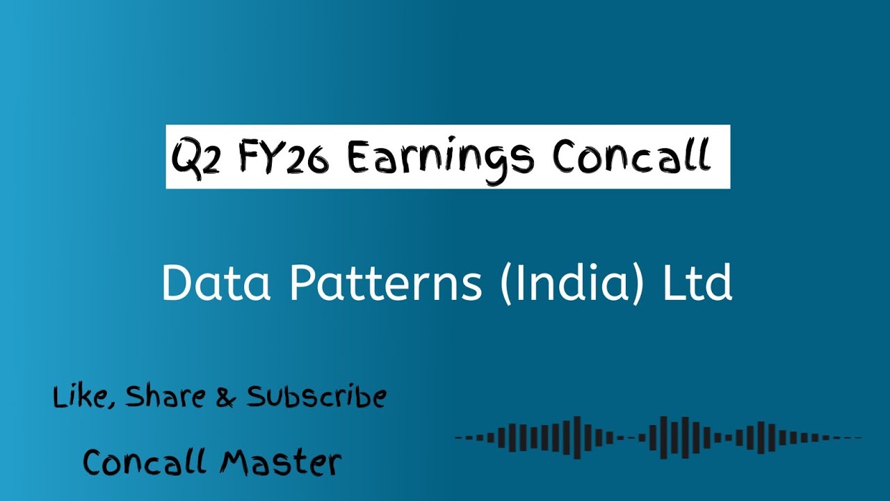 Data Patterns India Q2 FY26 Earnings Concall | Data Patterns India Earnings Conference Call 