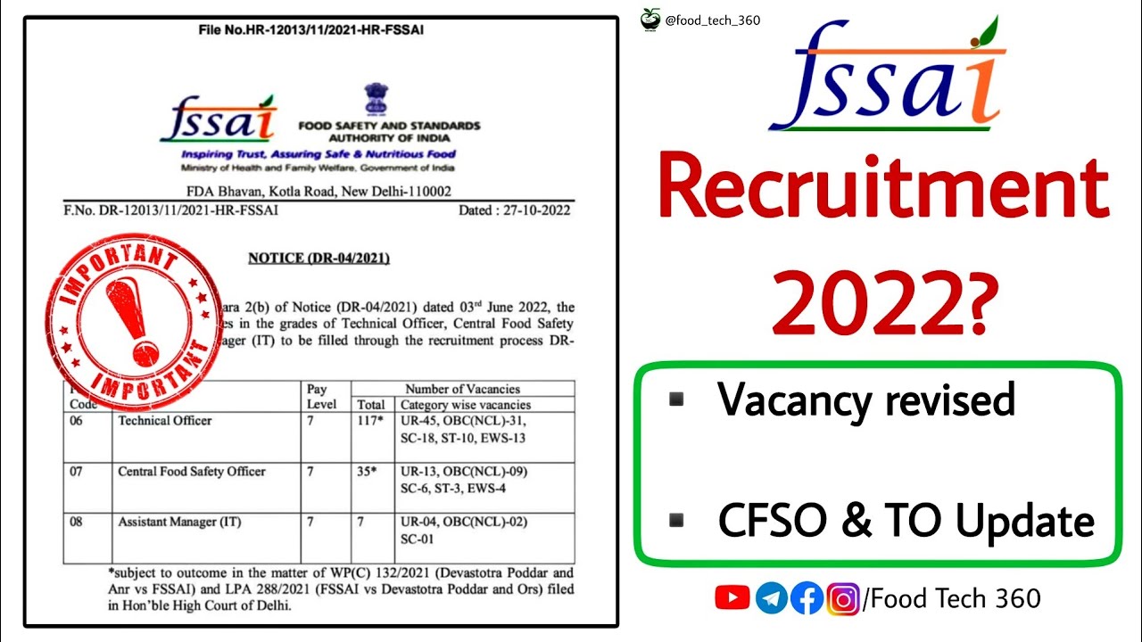 fssai-recruitment-2022-important-update-fssai-cfso-to-vacancy