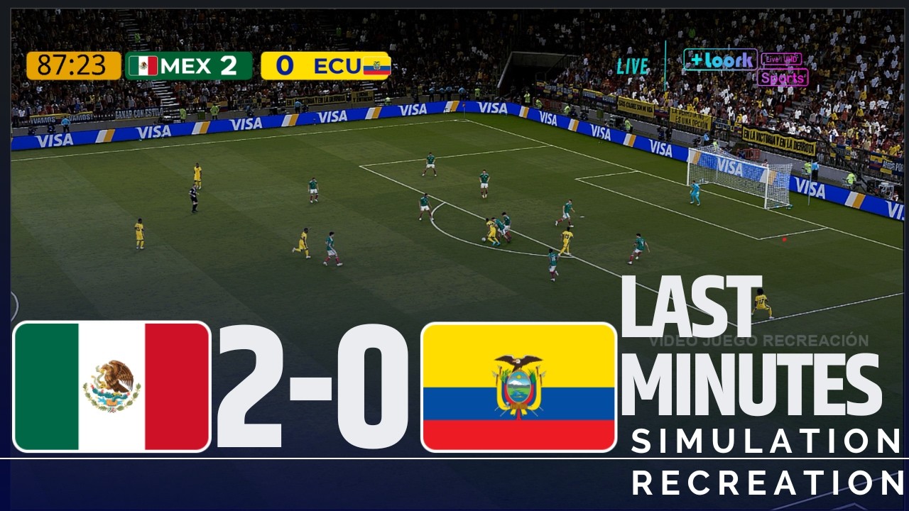 Últimos minutos ⚽  Ecuador 0-2 Mexico | Mundial 2026 | Simulación y Recreación (Gameplay)