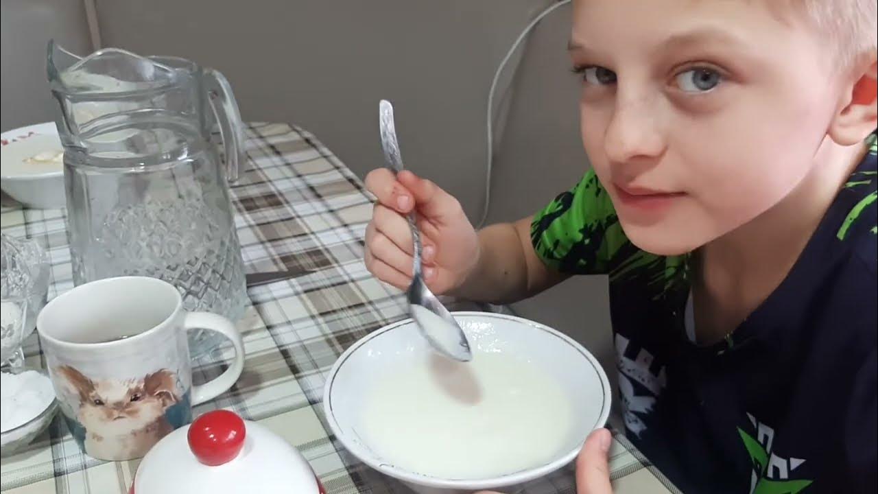 Не умею с комочками варить кашу/ Сделали колбасу/Наверное правильно ...