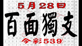 【神算539】5月28日 上期中05 今彩539 百面獨支