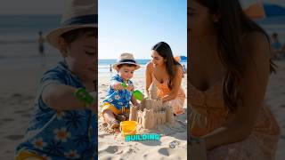 Beach — “Building a Sandcastle”🏖️#superfunus #usakids #usashorts #usa