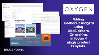 Adding widget areas in Oxygen Builder - Archive, Single Product and Footer using WooSidebars