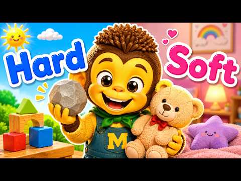 Hard and Soft with Milo 🪨🧸 | Opposites Song for Kids | Preschool Learning | Little Lamb Meadow