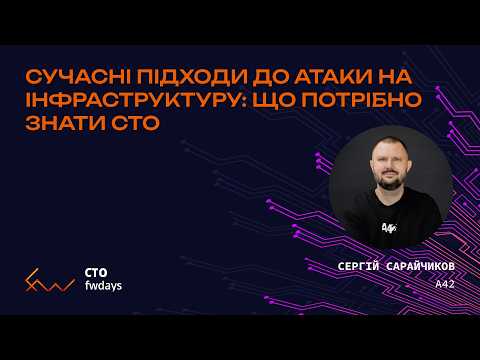 Сучасні підходи до атаки на інфраструктуру: що потрібно знати CTO - Сергій Сарайчиков