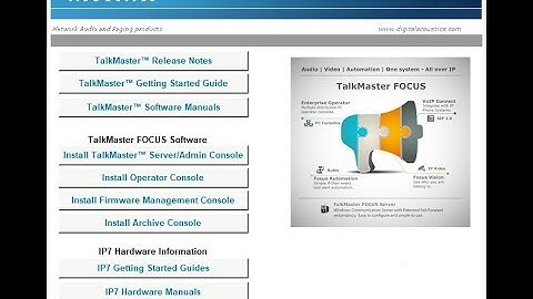 Digital Acoustics - InstallingTalkMasterFOCUS