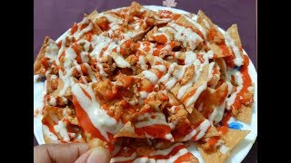 বাংলাদেশি রেস্টুরেন্ট স্টাইলে  চিকেন নাচোস//Chicken nachos with cheese sauce recipe
