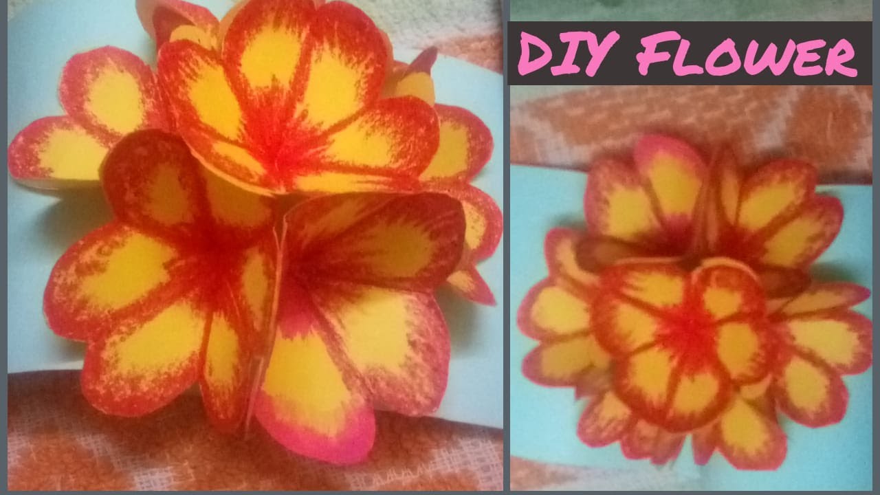DIY 3D Flower POP UP Card || How to make 3D Flower POP UP Card - YouTube