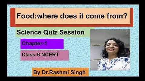 Class-6, Chapter-1 Food where does it come from part-2 Quiz session by Dr.Rashmi Singh