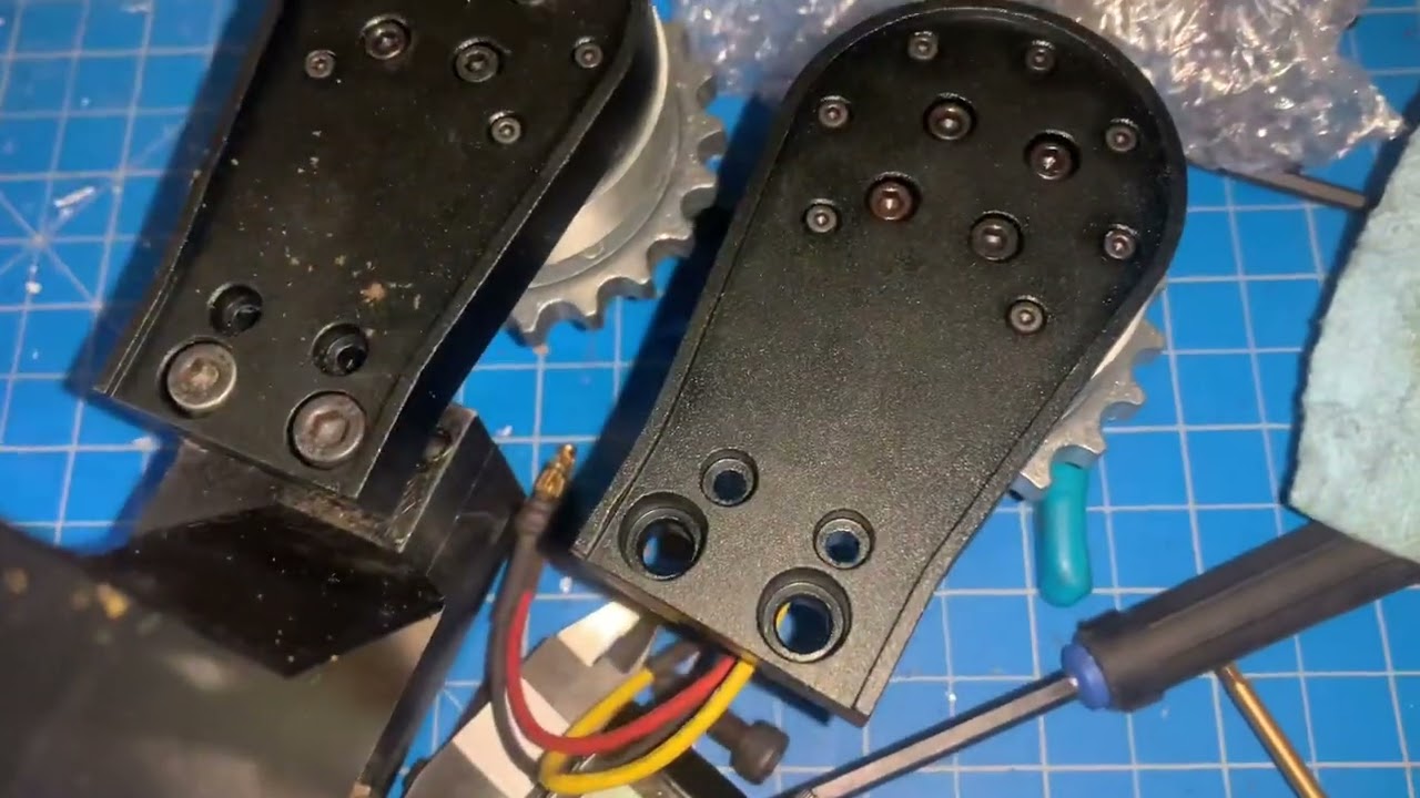 Shop time. 4200XL brushless track drive upgrade installation. Rc construction equipment improvements