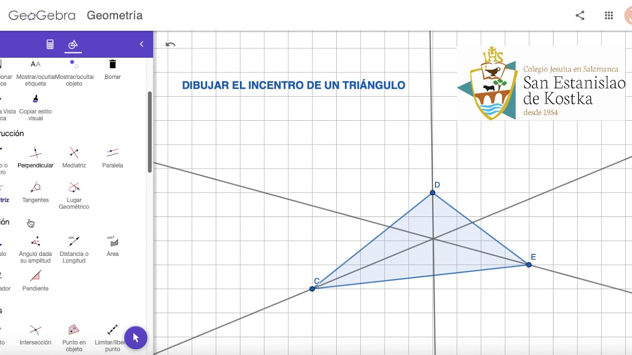 DIBUJAR EL INCENTRO CON GEOGEBRA