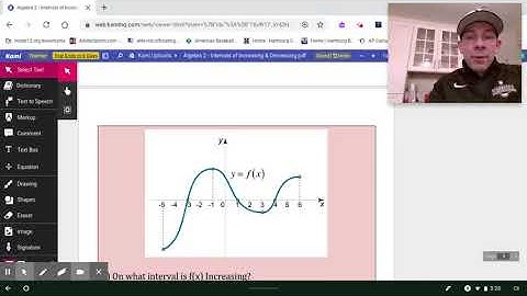 ALGEBRA 2 - INTERVALS OF INCREASING & DECREASING