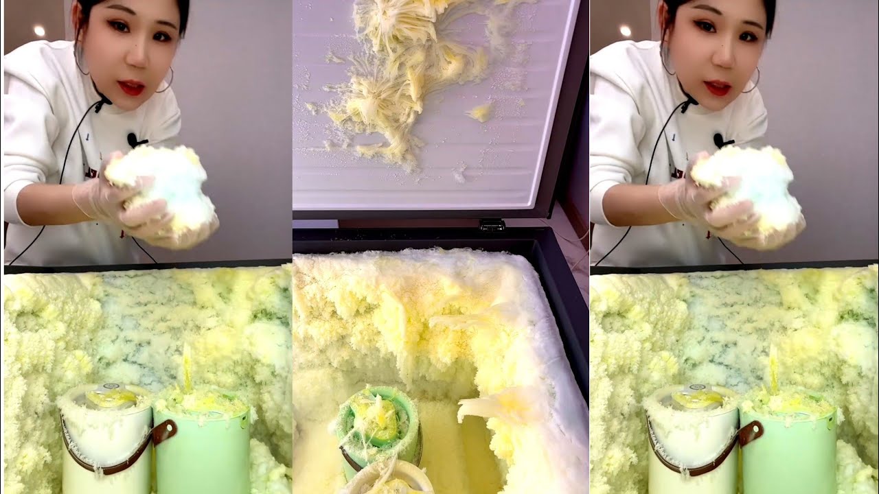 ASMR FREEZER FROST EATING YY 