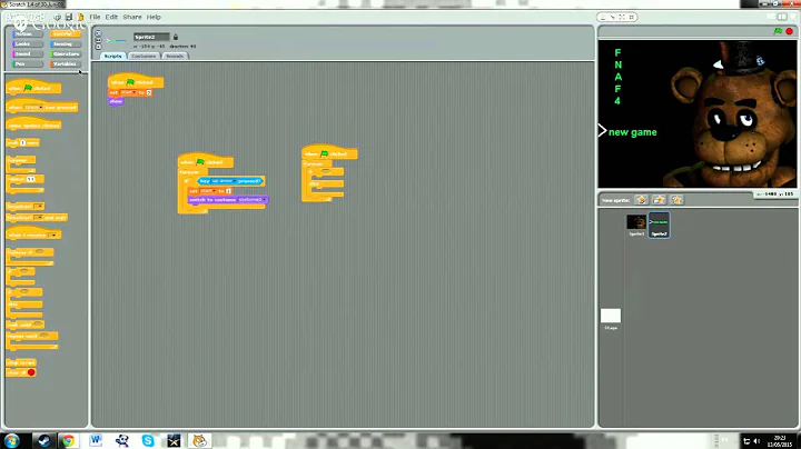 how to make a fnaf game on scratch ep1 the main  menu