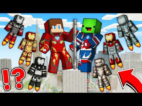 Mikey and JJ Found ALL IRON-MAN Suits! Armor Wars! - in Minecraft (Maizen)