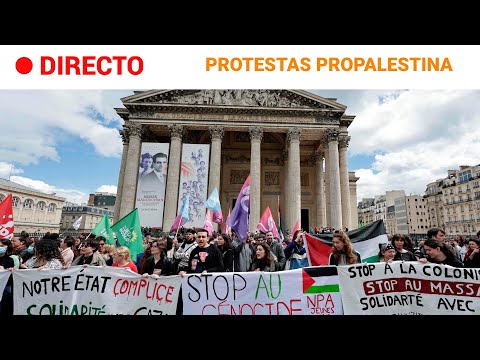 FRANCIA: PROTESTAS PROPALESTINAS de ESTUDIANTES frente al PANTEÓN | RTVE Noticias