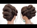 Braided high bun.Wedding Hairstyles For Long And Medium Hair. Elegant Bridal Updos.