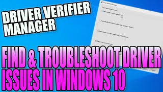 driver verifier manager driver verifier manager