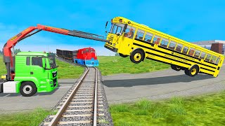 TRANSPORTING PIXAR CARS & FRUITS WITH COLORED & JOHN DEERE vs CLAAS vs TRACTORS - BeamNG.drive