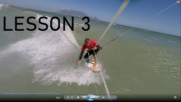 KITEKAHUNAS - Learn Wave Kitesurfing - Lesson 3: Turns with distancing / Full use of the wind window