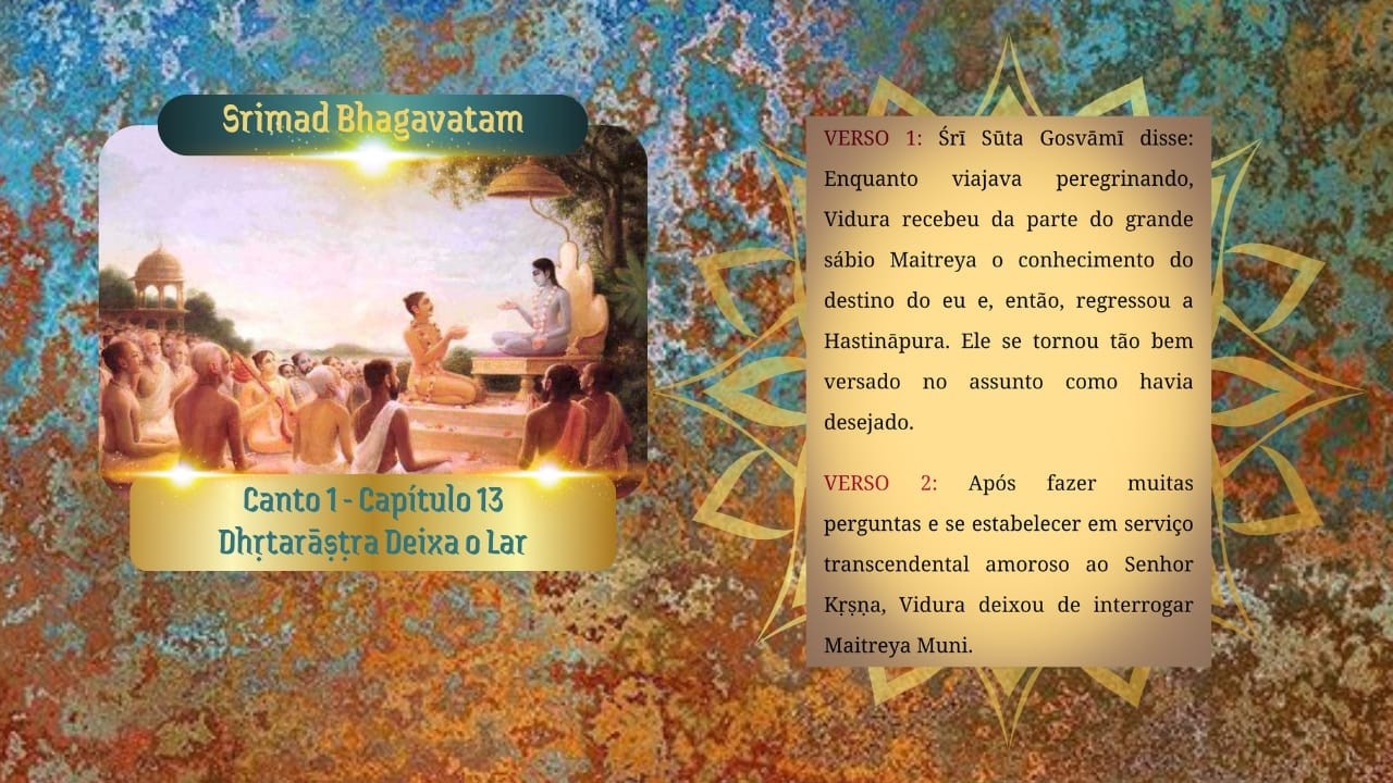2026 01 21 por Devananda Prabhu, Srimad Bhagavatam, Canto 1, cap 13, versos 1 e 2