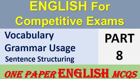 English Grammar Usage MCQs| English Sentence structure| FPSC English Portion| PPSC English MCQs