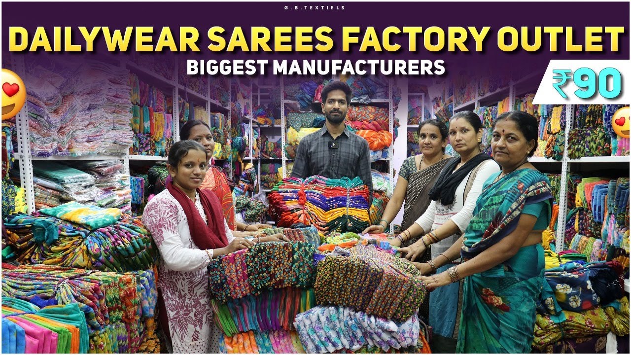 #madina  Biggest Manufacturers💥| ₹ 90/- best Daily wear sarees | wholesale collection in GB Textiles