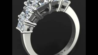 Master Rendering of Five Stone Radiant Ring