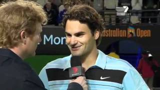 FUNNY Federer Interview after Australian Open Semifinal 2007