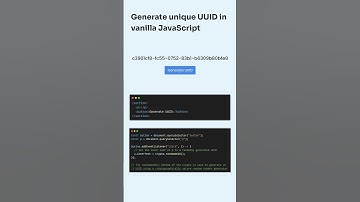 How to Generate UUID in Vanilla JavaScript