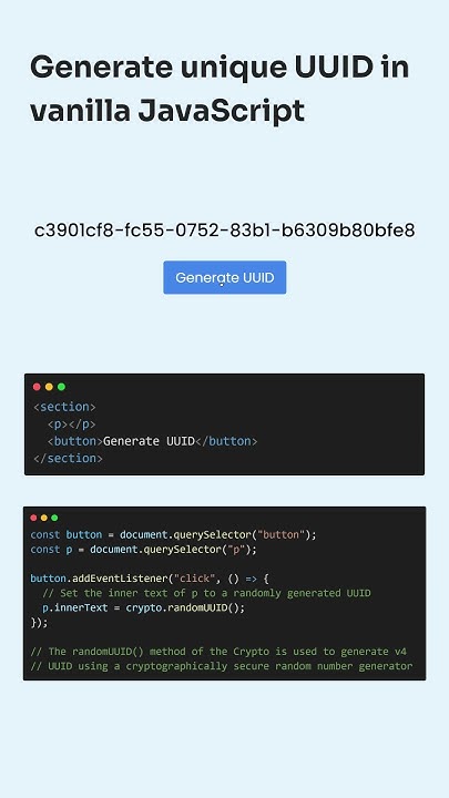 How to Generate UUID in Vanilla JavaScript - YouTube